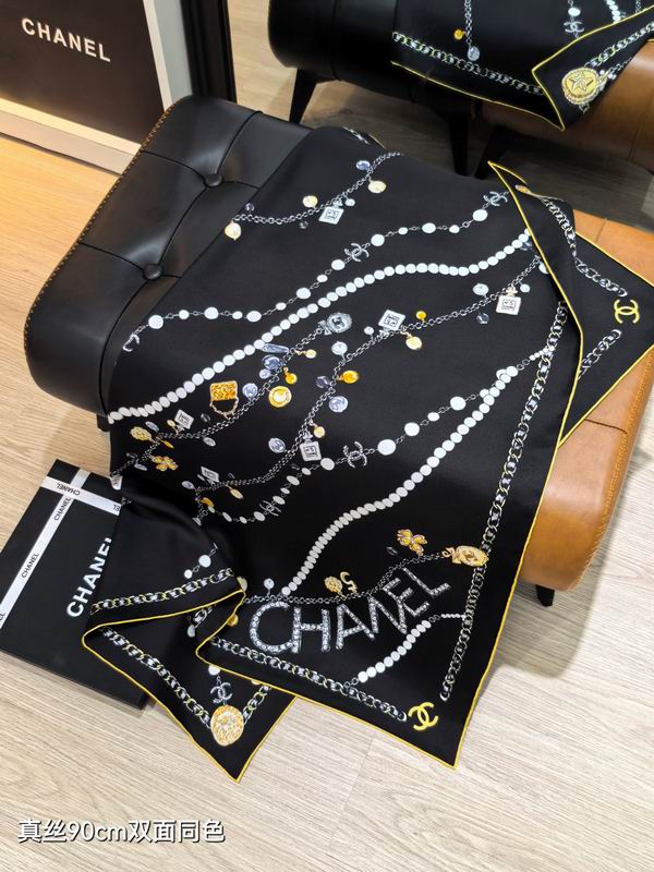 Chanel silk Scarf 90X90cm E091806